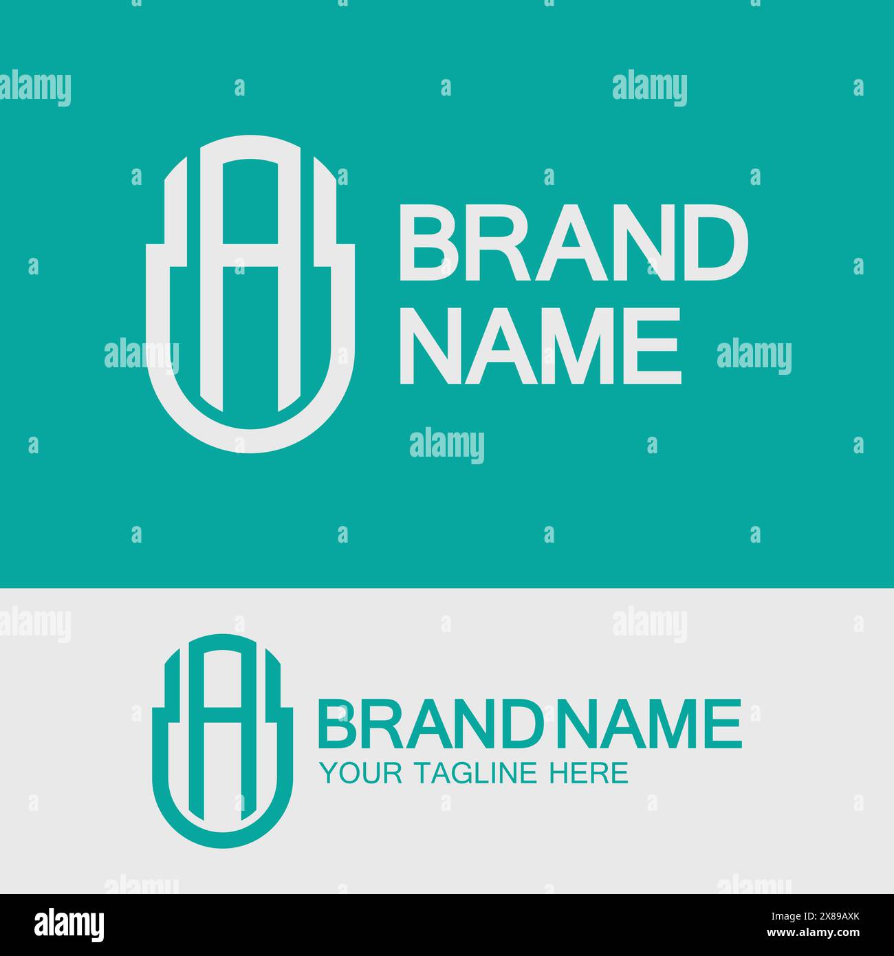 Creative Letter AU or UA logo template Stock Vector
