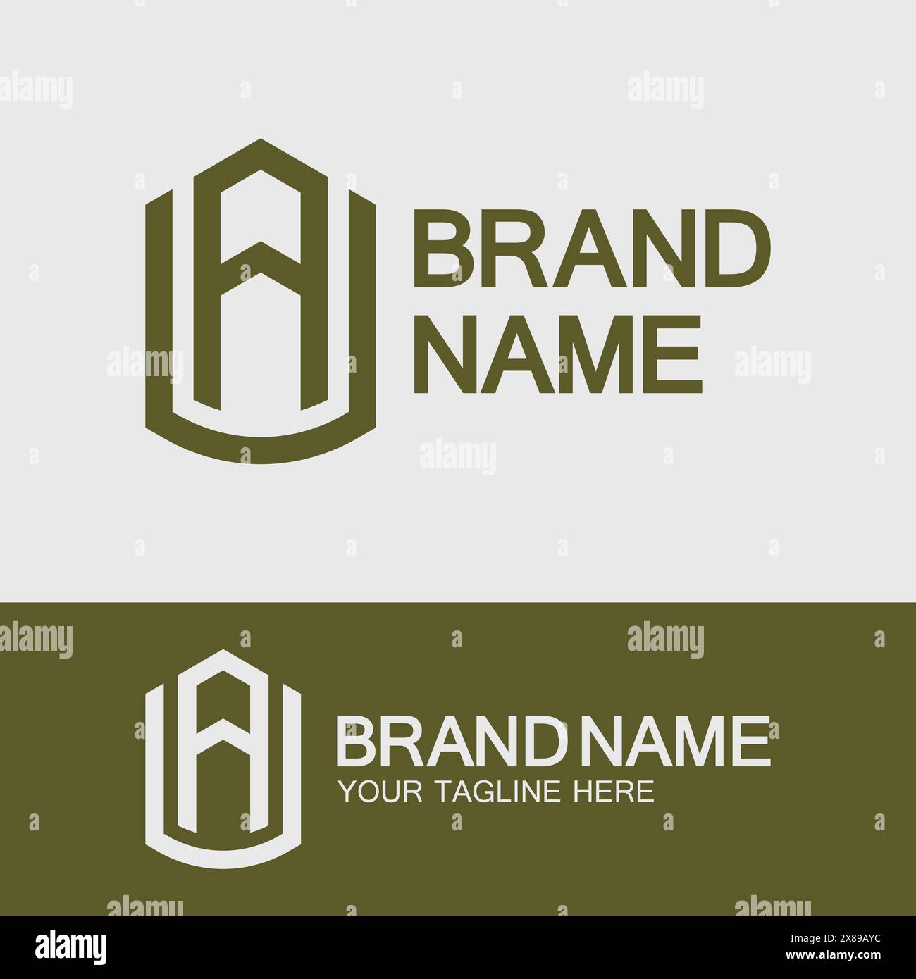 Creative Letter AU or UA logo template Stock Vector