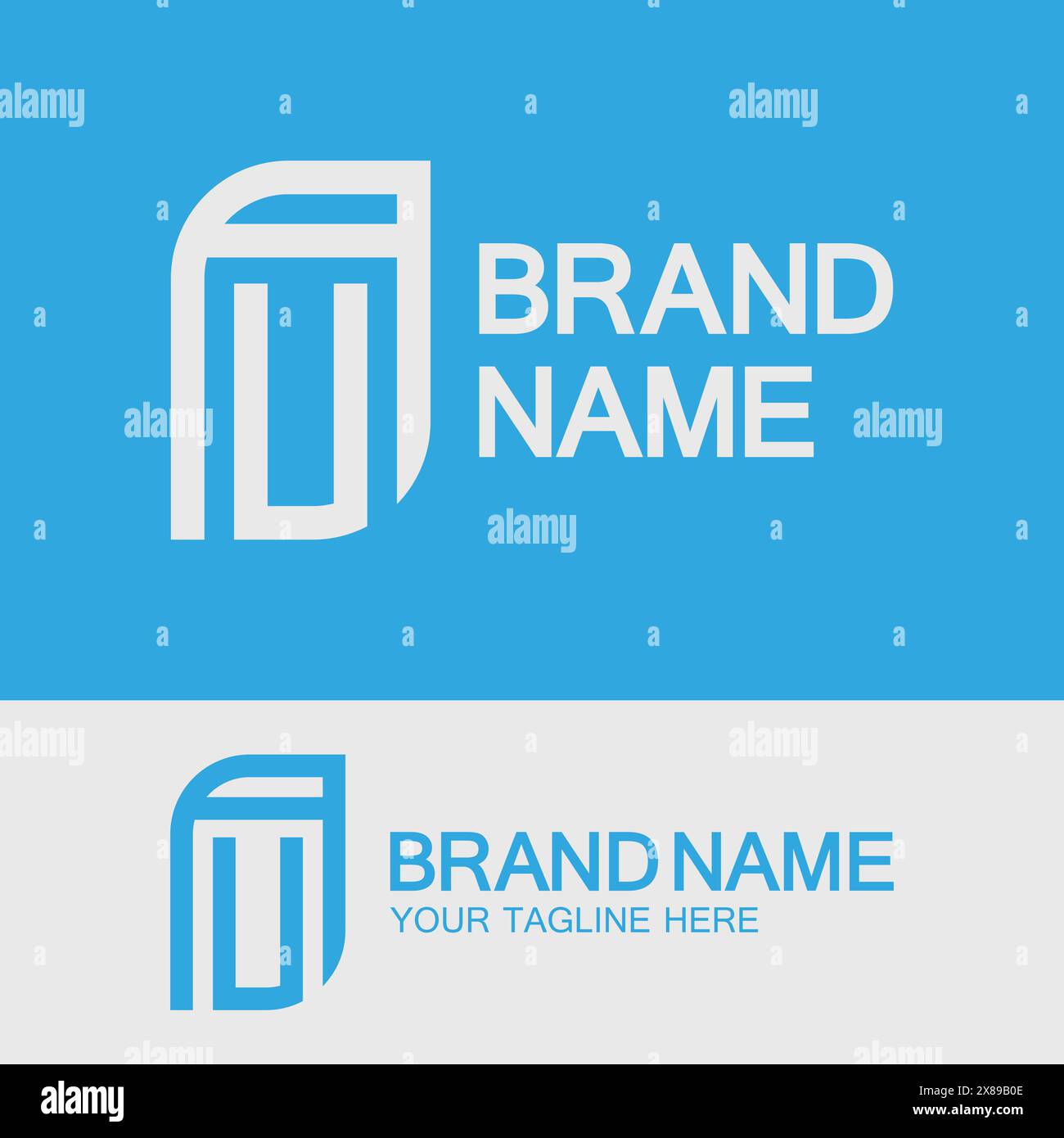 Creative Letter AU or UA logo template Stock Vector