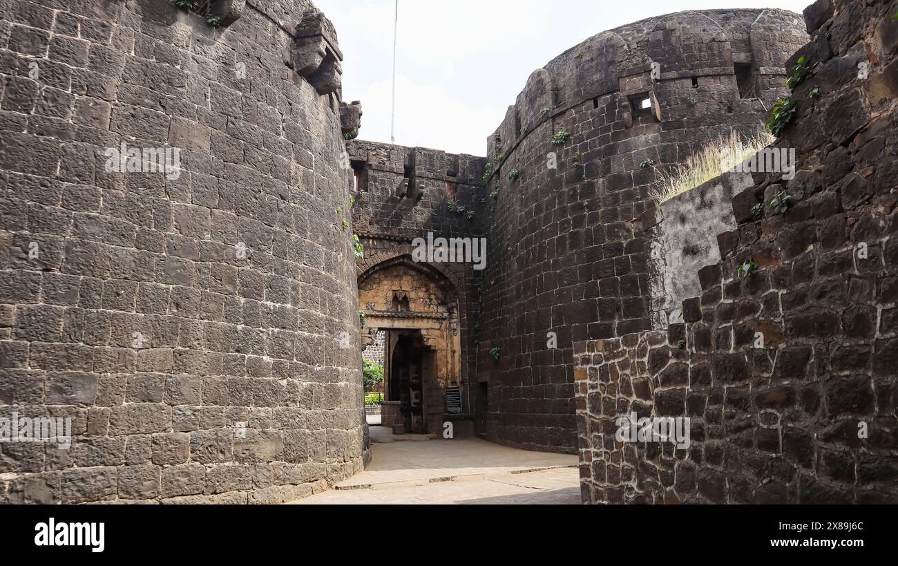 View of Fortress of Naldurg Fort, Built by Hindu King who was a Vassal of Chalukya King, Naldurg, Osmanabad, Maharashtra, India. Stock Photo