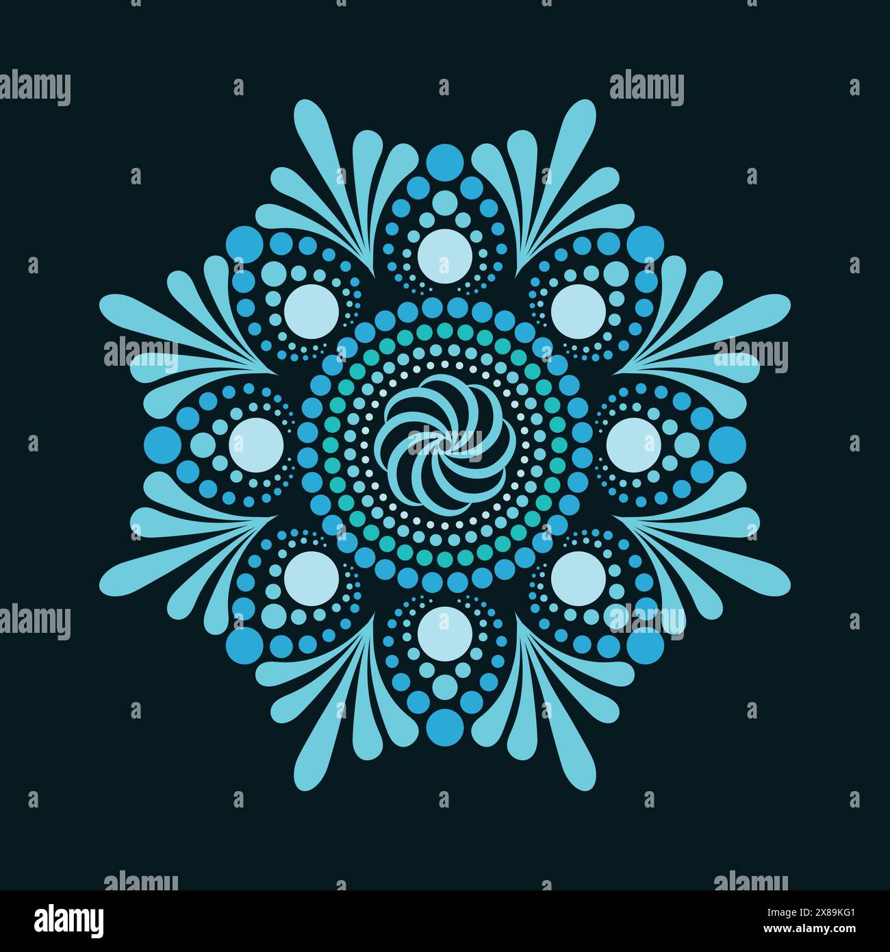 Abstract Indian ethnic style dot painting mandala, geometric lace