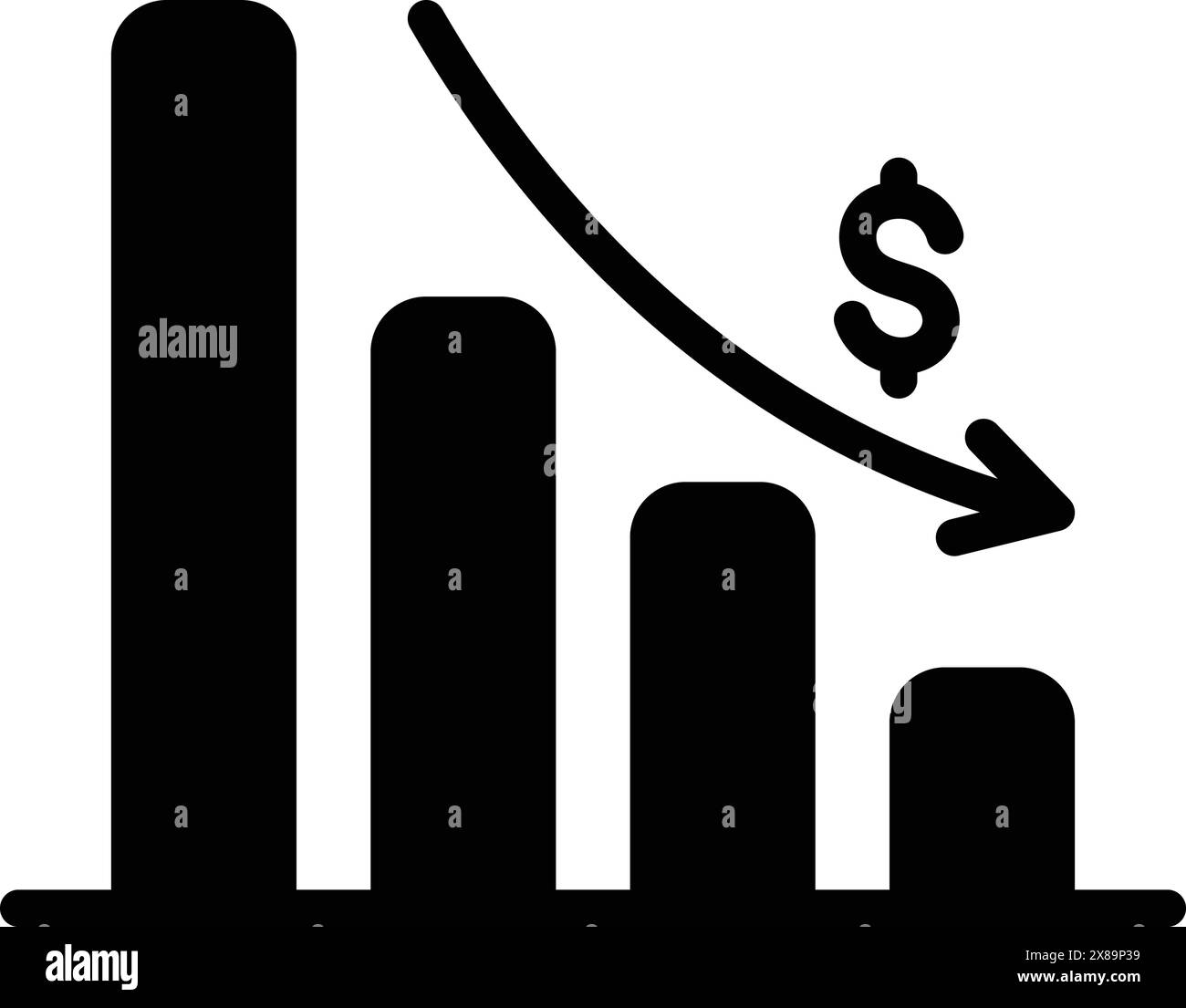 Icon for depleting chart,analytics,app Stock Vector