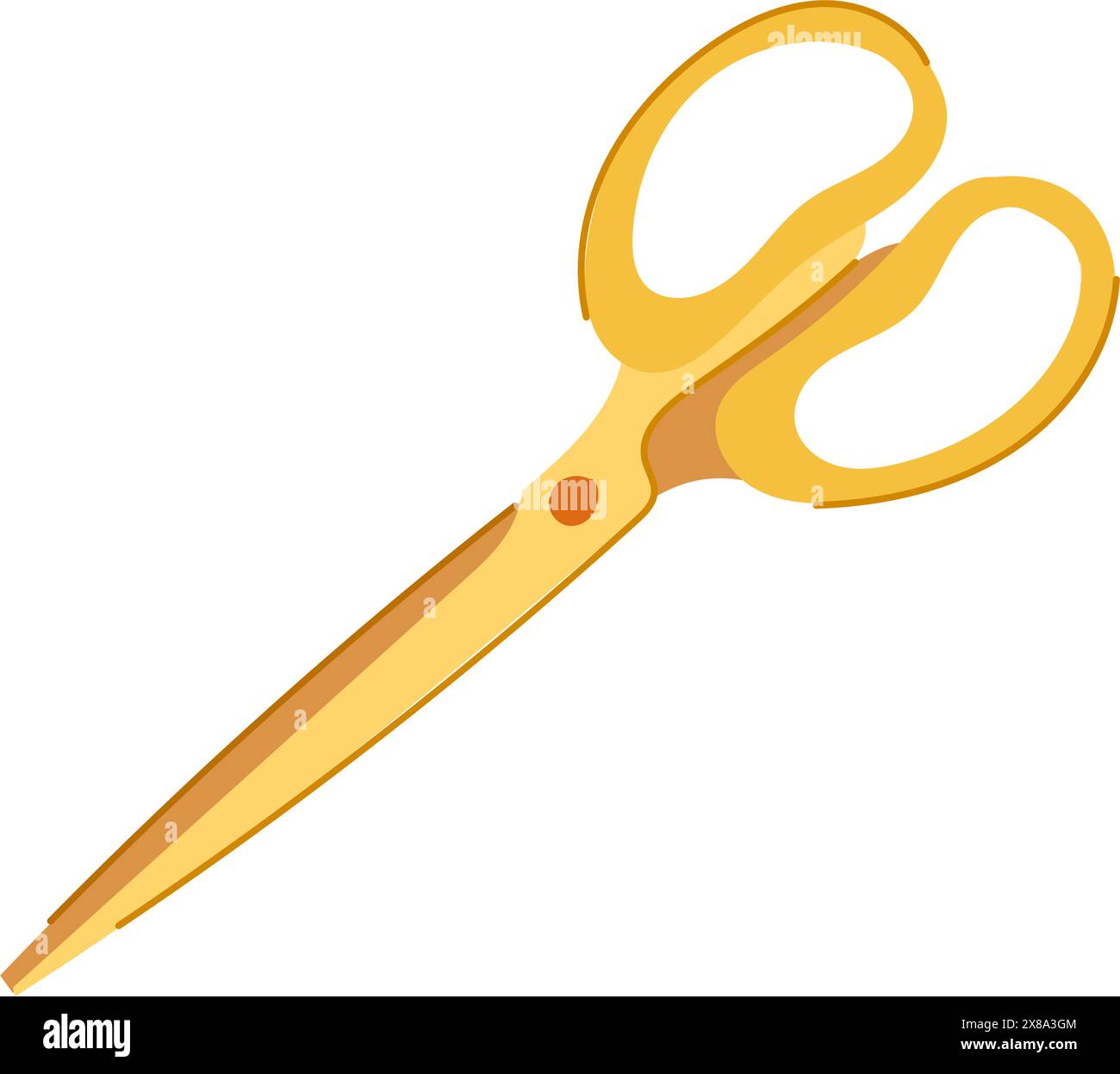 ribbon gold scissor cartoon vector illustration Stock Vector Image ...