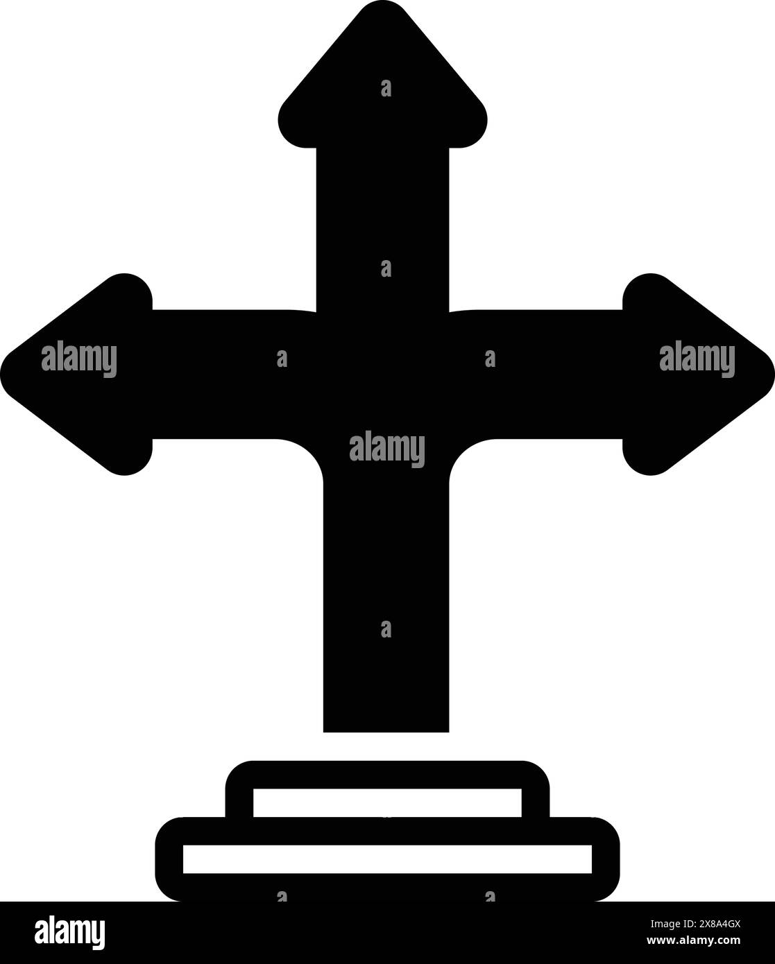 Cross arrow logo Black and White Stock Photos & Images - Alamy