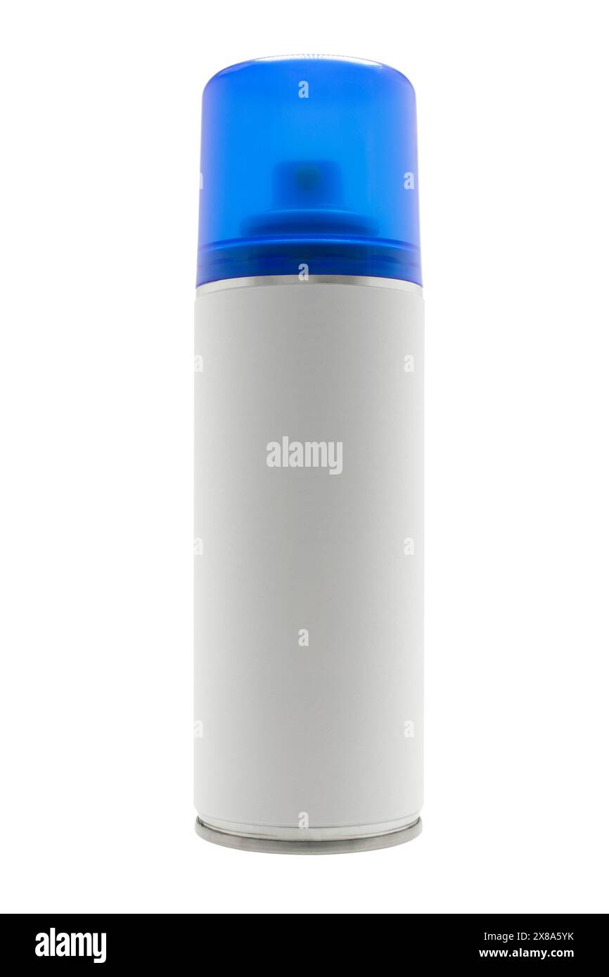 Aerosol spray can on white background Stock Photo