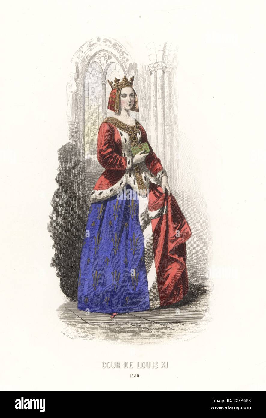 Savoy Robe Charlotte of Savoy, queen of France, 1445-1483. She wears her hair ...