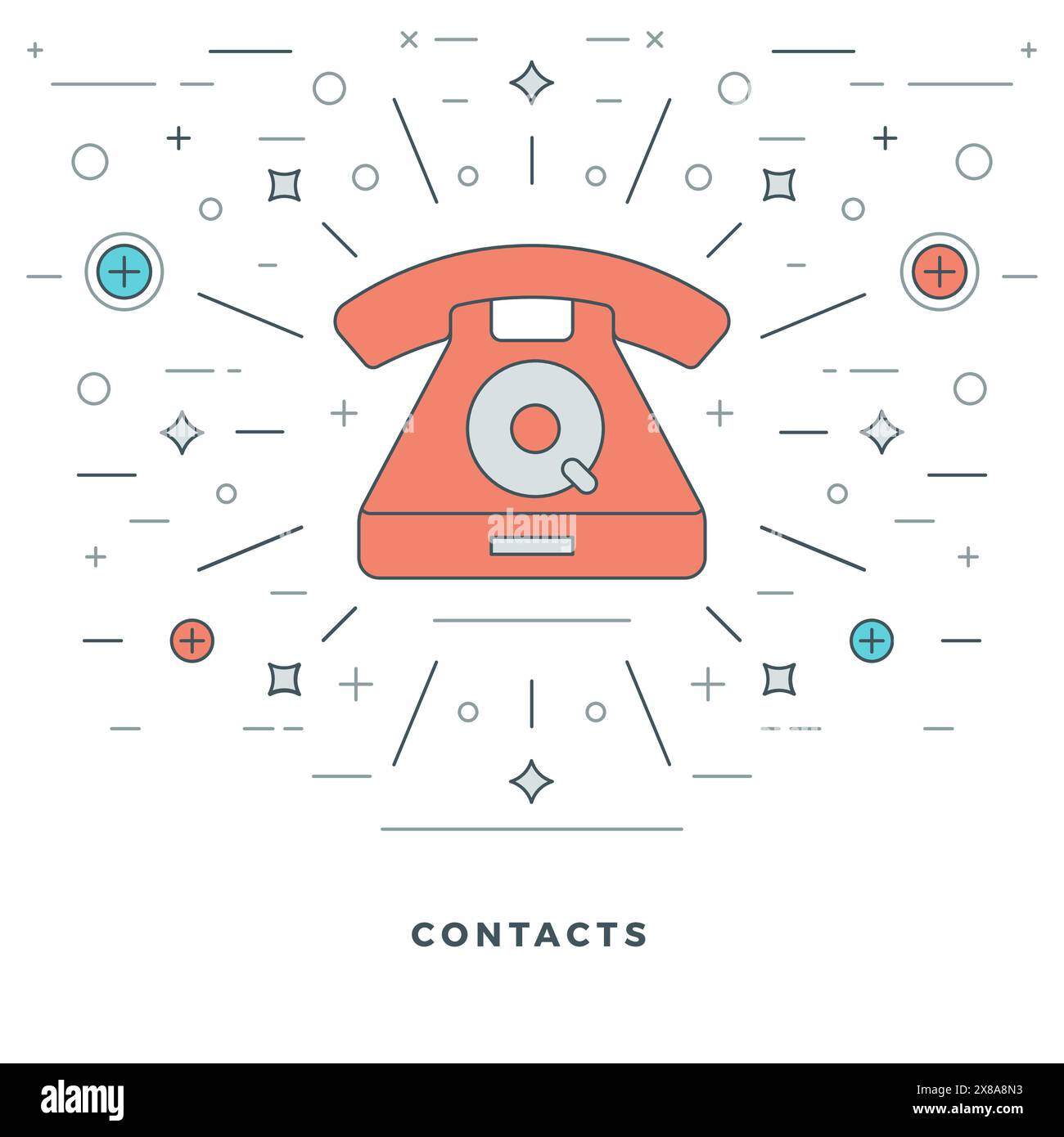 Flat line Business Concept Vector illustration. Modern thin linear ...