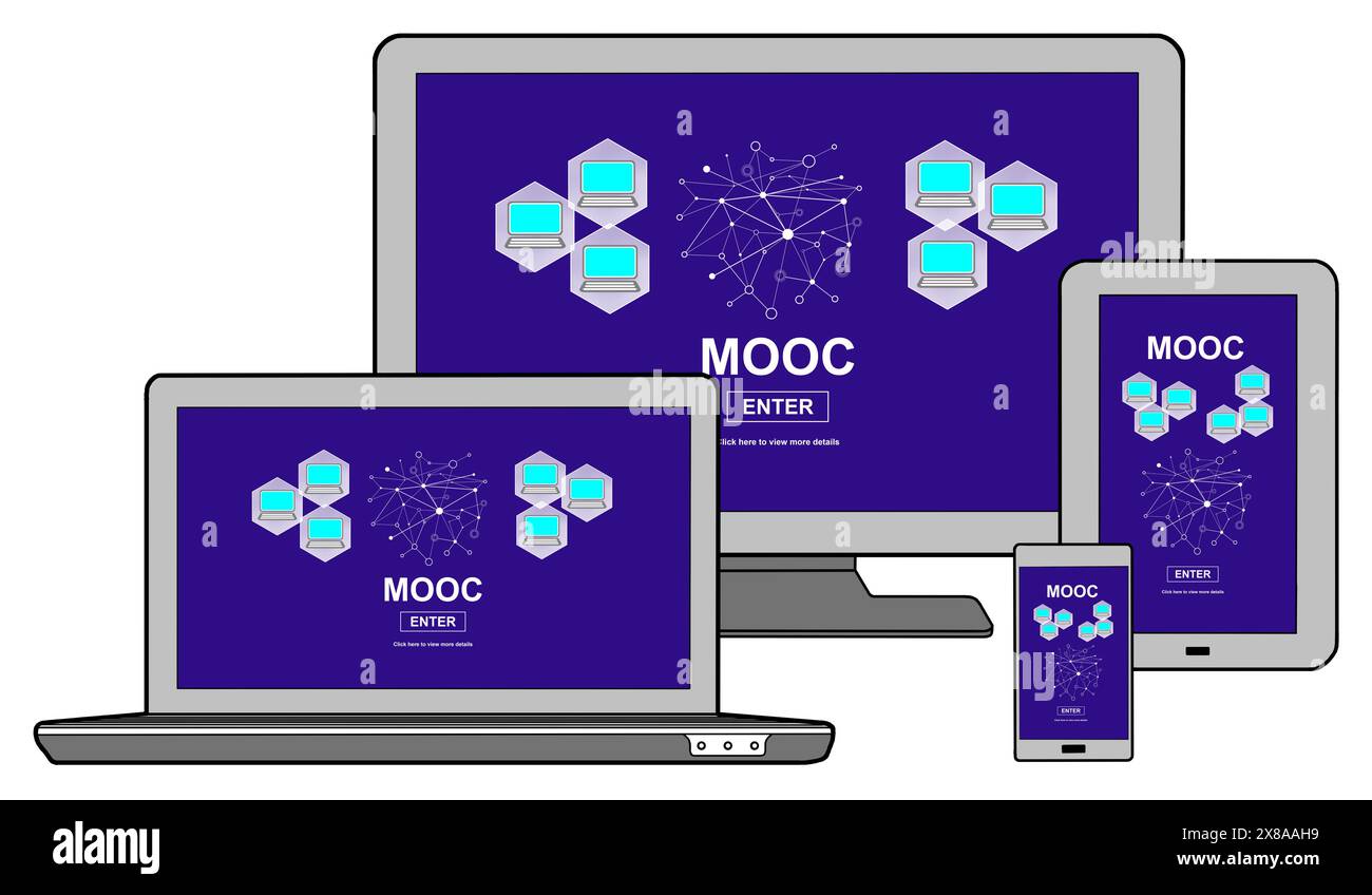 Mooc concept shown on different information technology devices Stock Photo