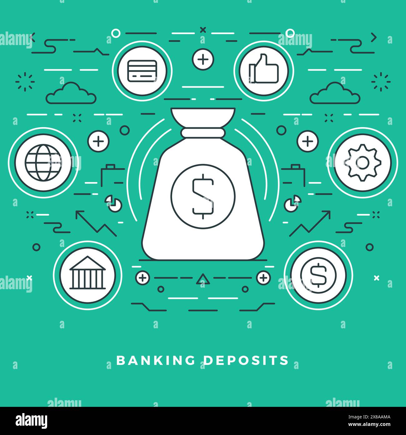 Flat line Vector illustration. Modern thin linear stroke icons. Website ...