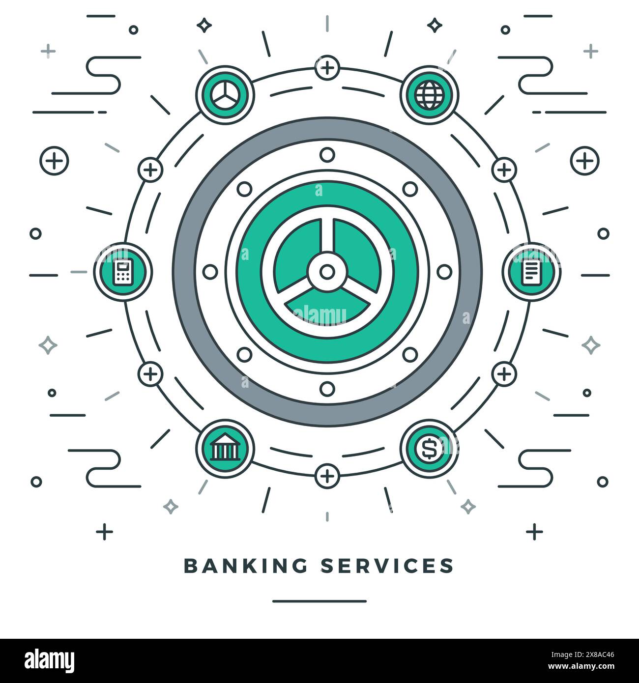 Flat line Vector illustration. Modern thin linear stroke icons. Website ...