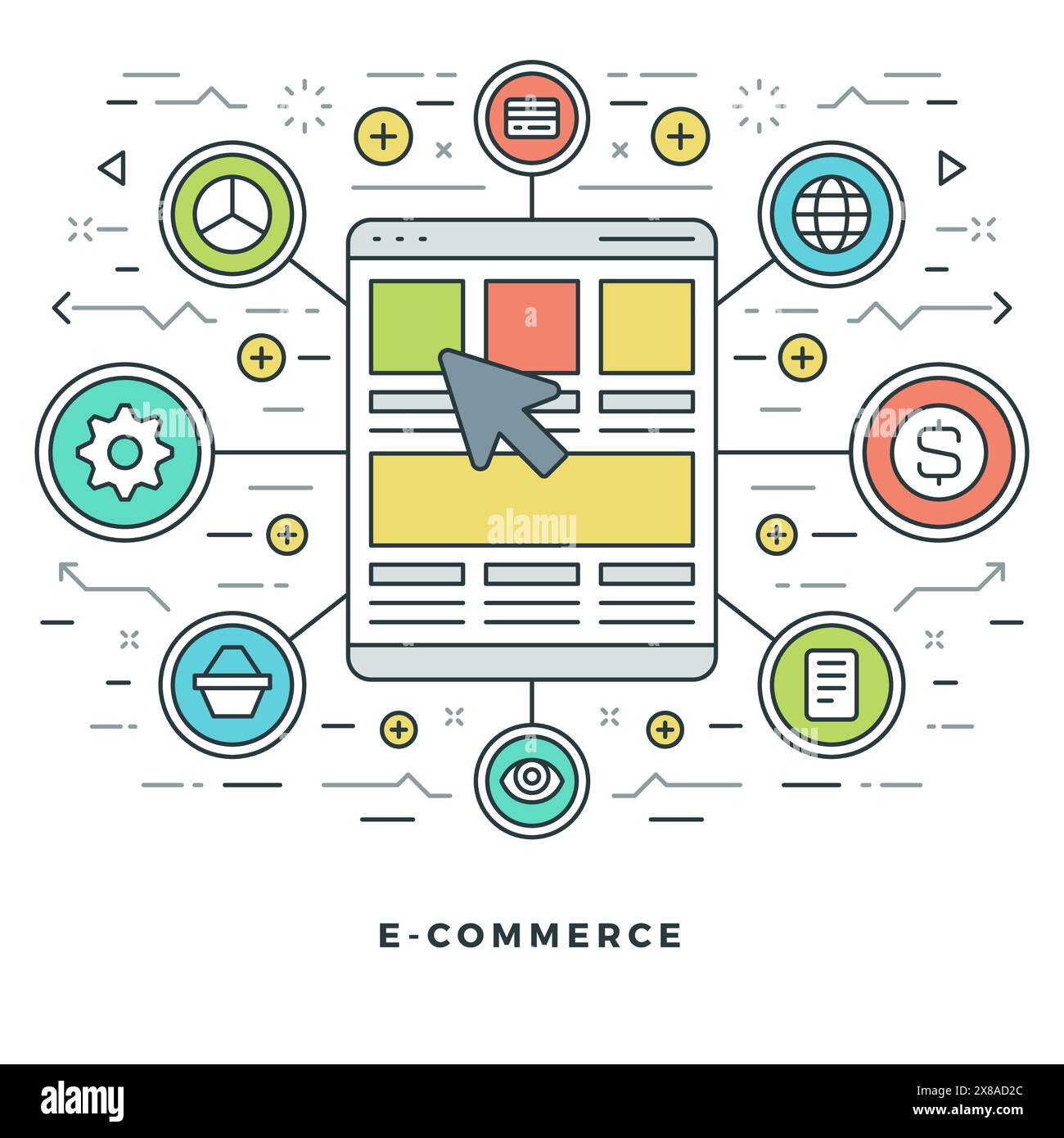 Flat line Vector illustration. Modern thin linear stroke icons. Website ...