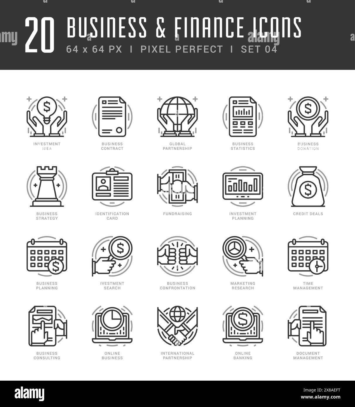 Line icons set. Trendy Modern flat thin linear stroke vector Business ...