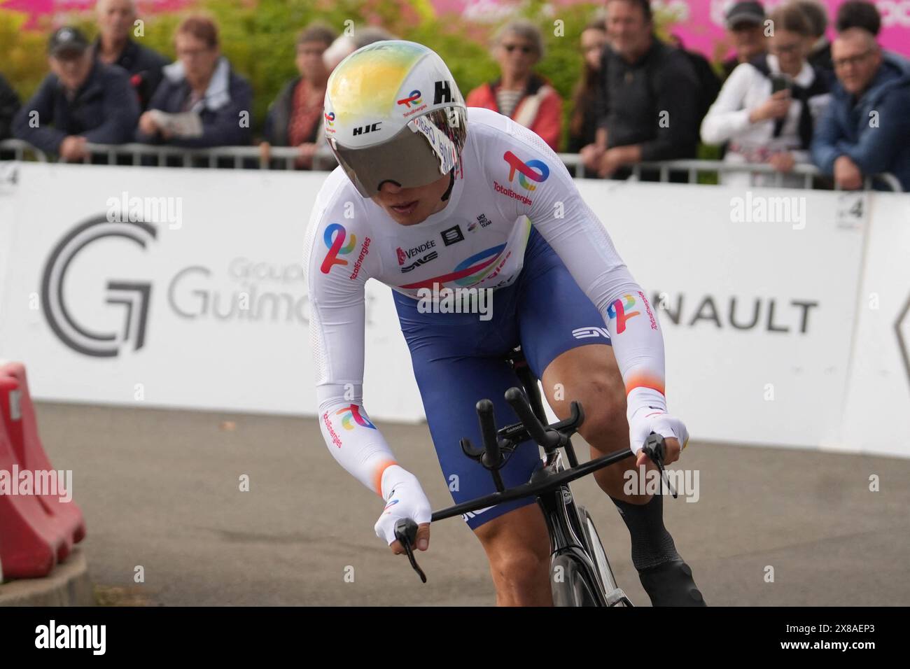 Laval, France. 23rd May, 2024. FERRON Valentin OF TOTALENERGIES during the Boucles de la Mayenne 2024, Stage 1 Prologue Espace Mayenne Laval, UCI Pro Series cycling race on May 23, 2024 in Laval, France. Photo by Laurent Lairys/ABACAPRESS.COM Credit: Abaca Press/Alamy Live News Stock Photo