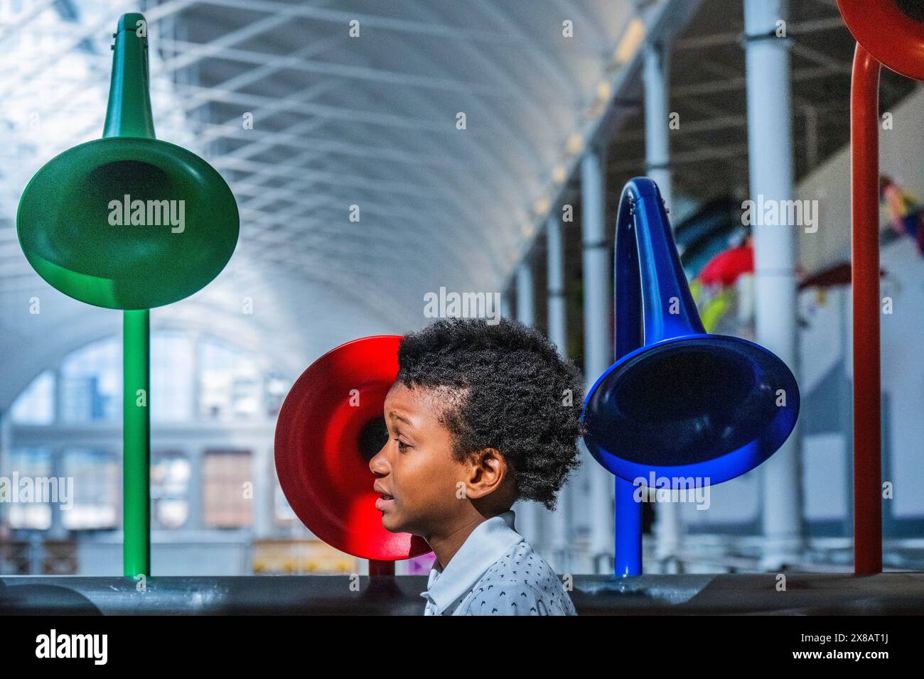 London, UK. 24th May, 2024. Kayeron Aged 8 enjoys Yuri Suzuki, in