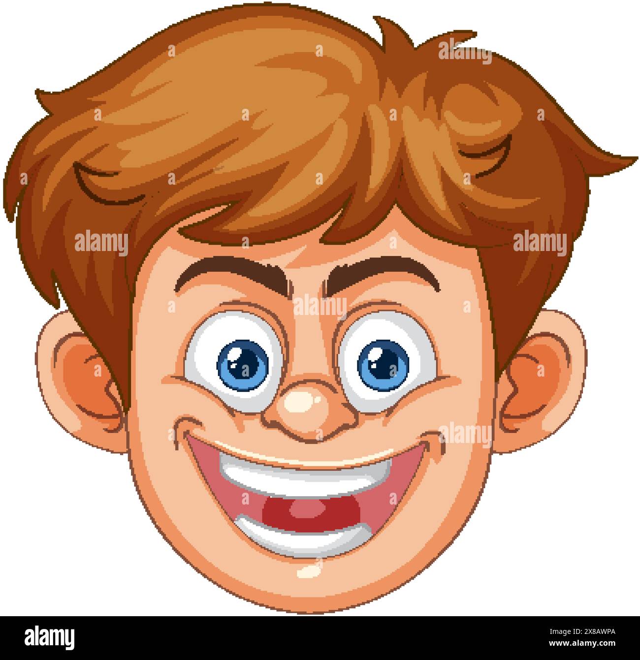 Smiling cartoon boy with big blue eyes Stock Vector Image & Art - Alamy