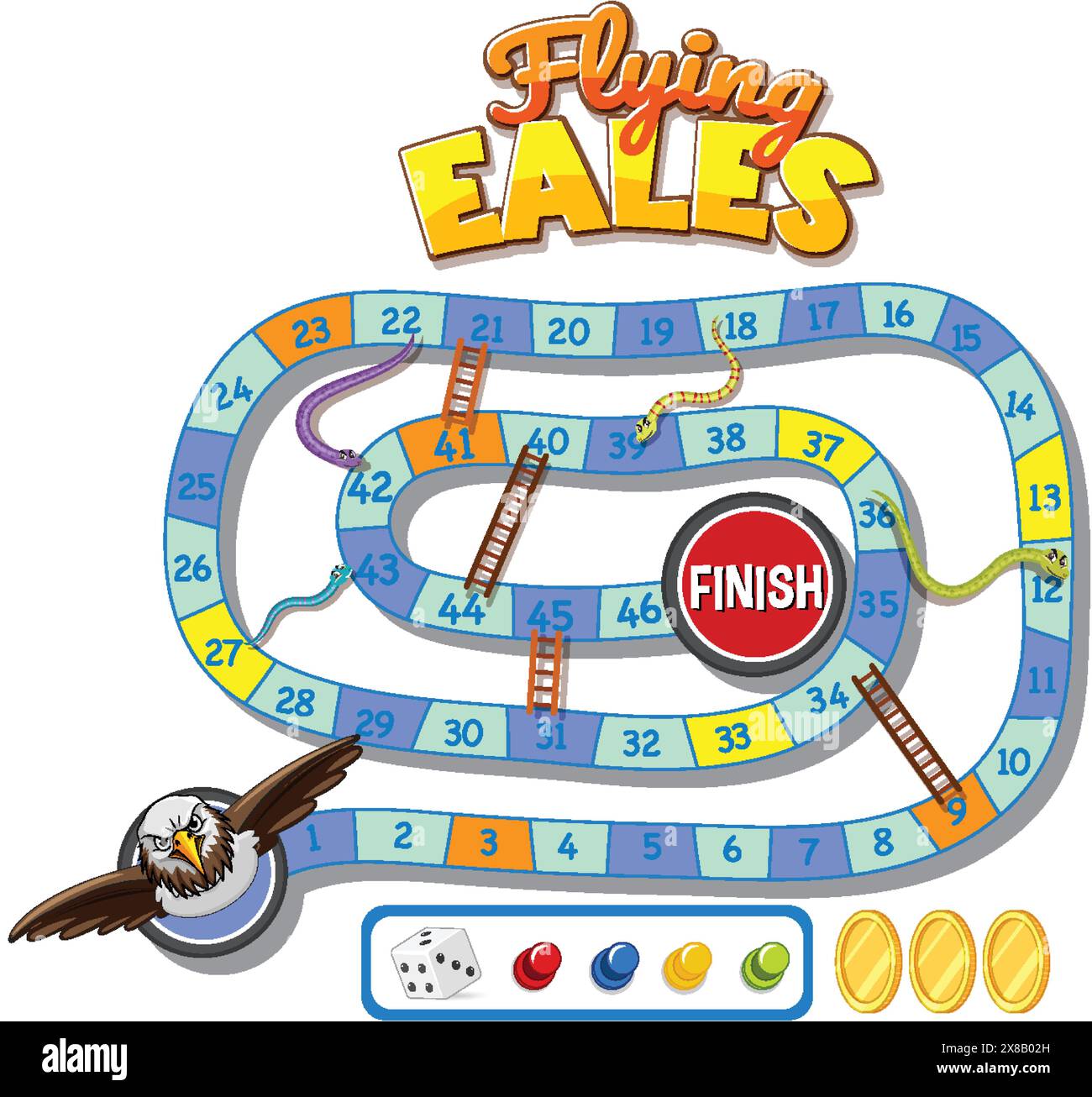 colorful-board-game-with-ladders-and-snakes-stock-vector-image-art