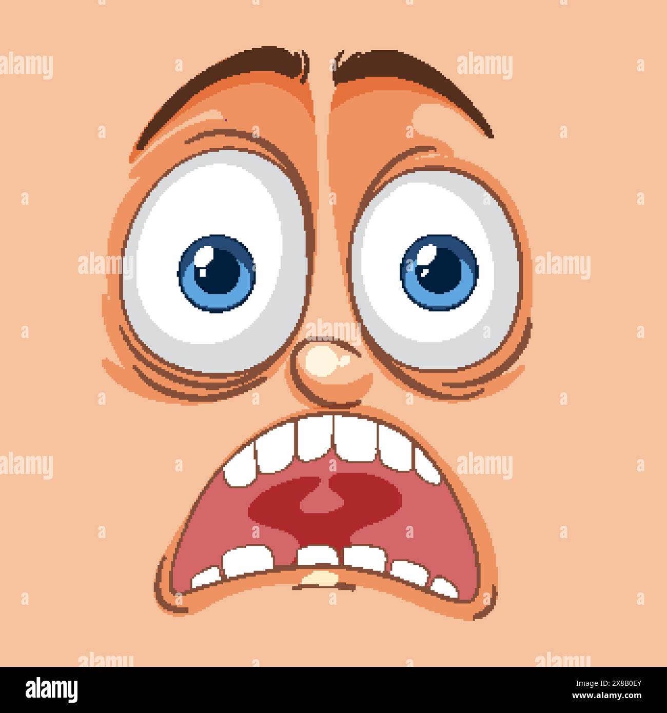 Wide-eyed, open-mouthed shocked expression Stock Vector