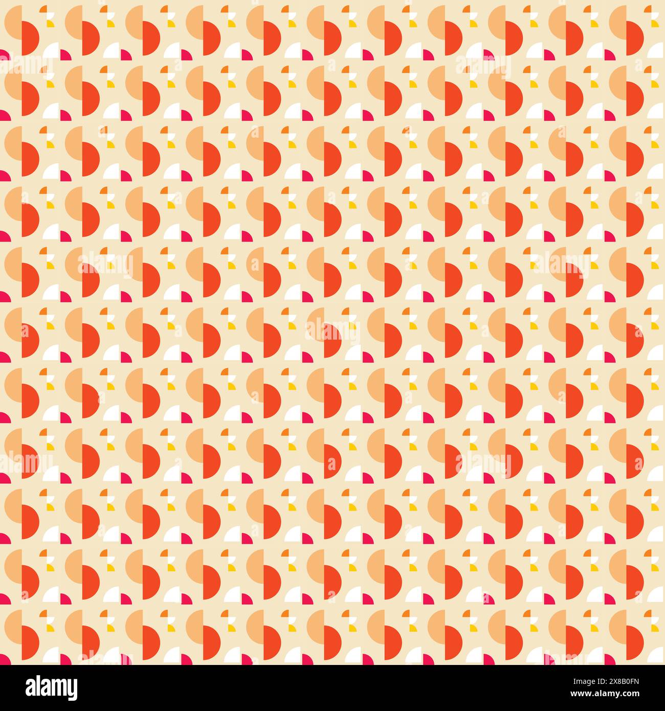Geometric Seamless Pattern, Geometric Background With Orange Color Stock Vector