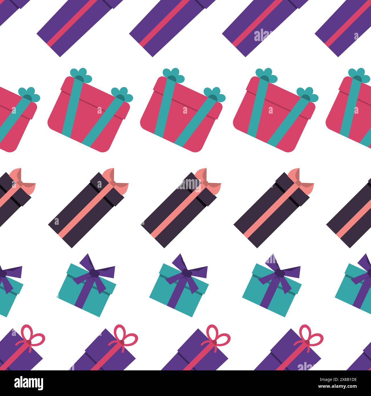 Seamless pattern with gift boxes on white background. Vector ...