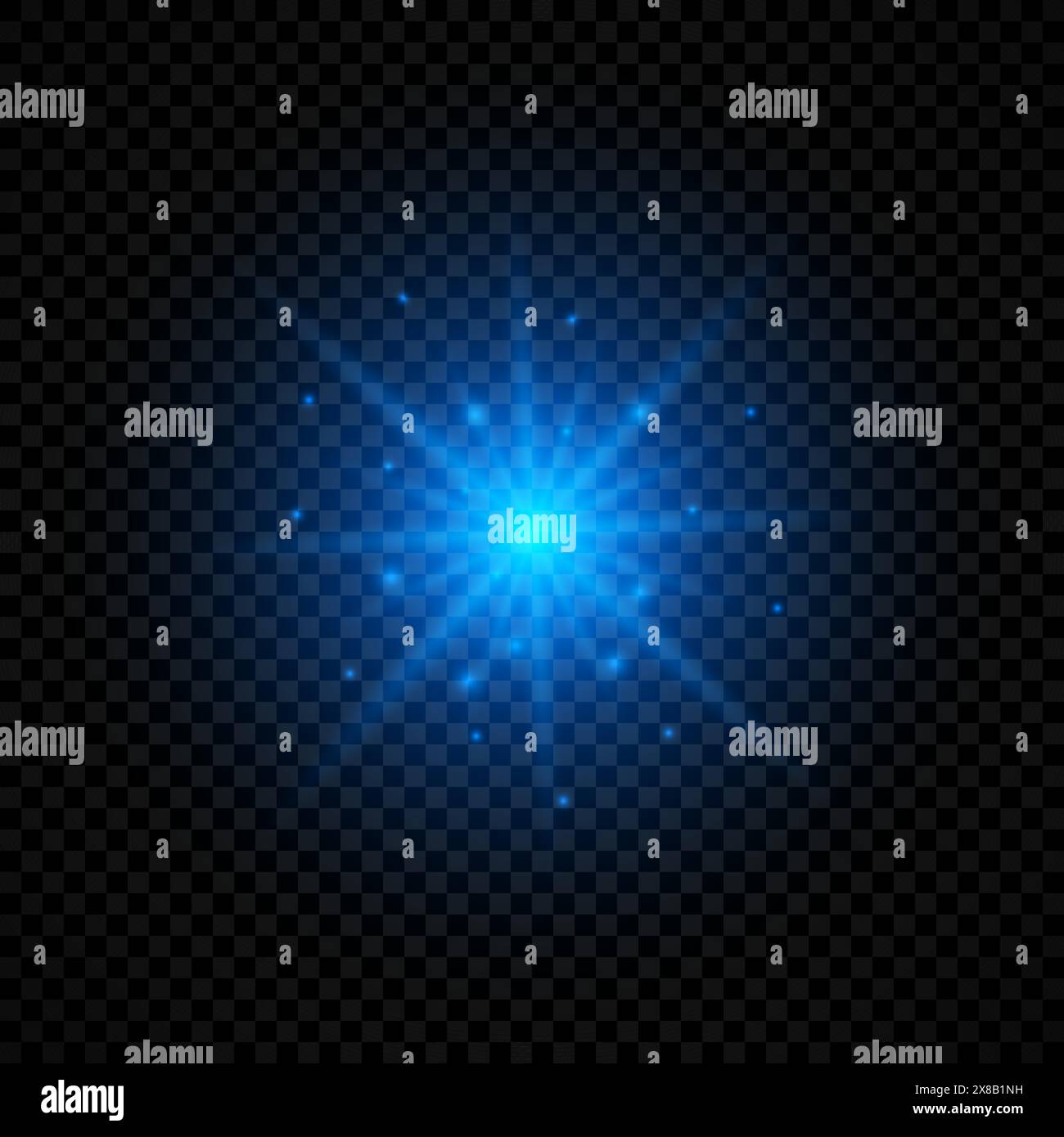 Light effect of lens flares. Blue glowing lights starburst effects with ...