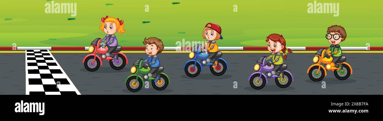 Kids Racing Bicycle Kids bicycle helmets Stock Vector Images - Alamy