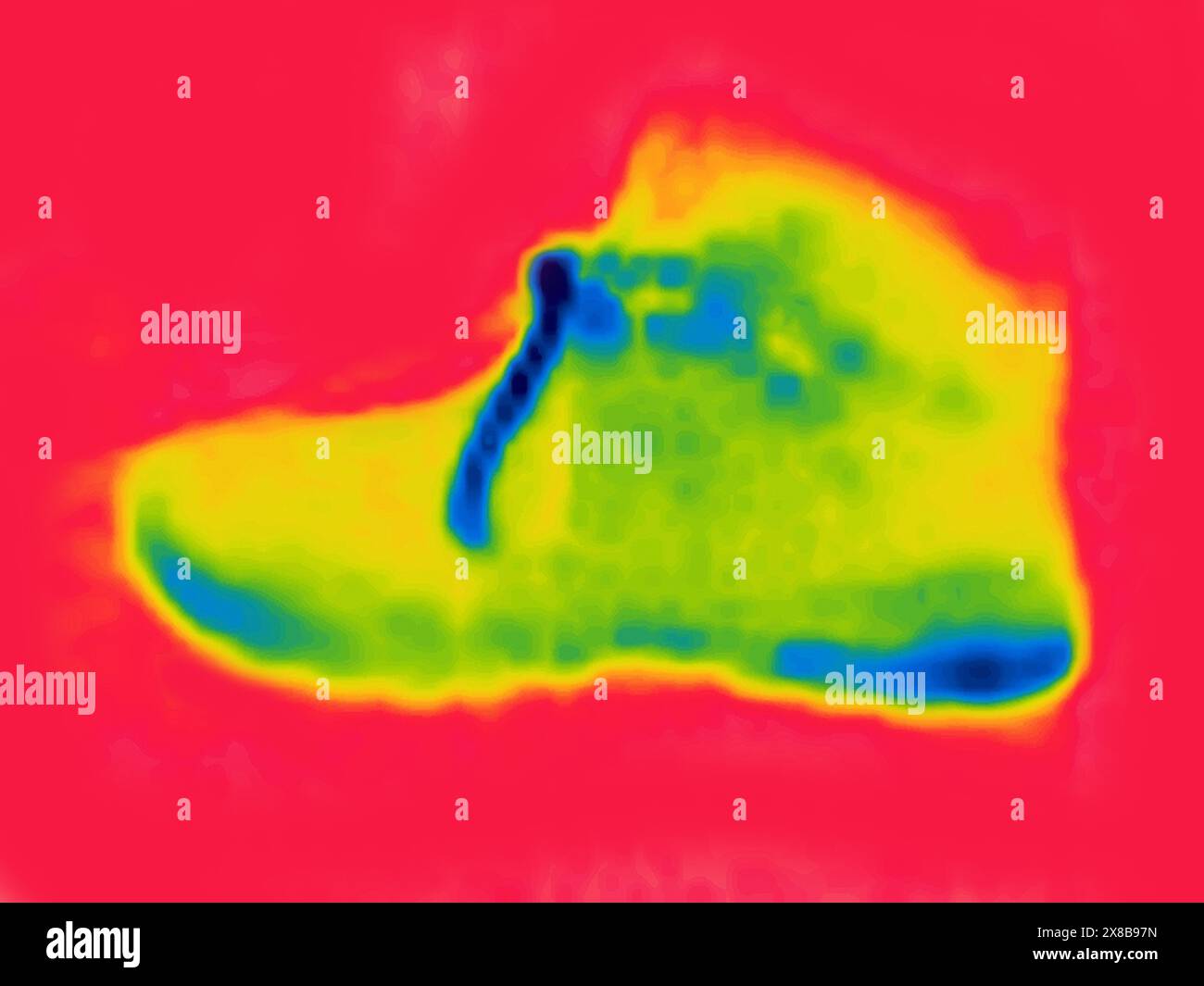 Boot, ankle boot. Image from thermal imager device Stock Photo - Alamy