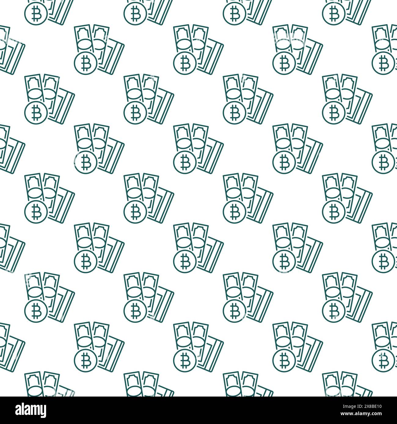 Money with Bitcoin vector Cryptocurrency concept seamless pattern in ...
