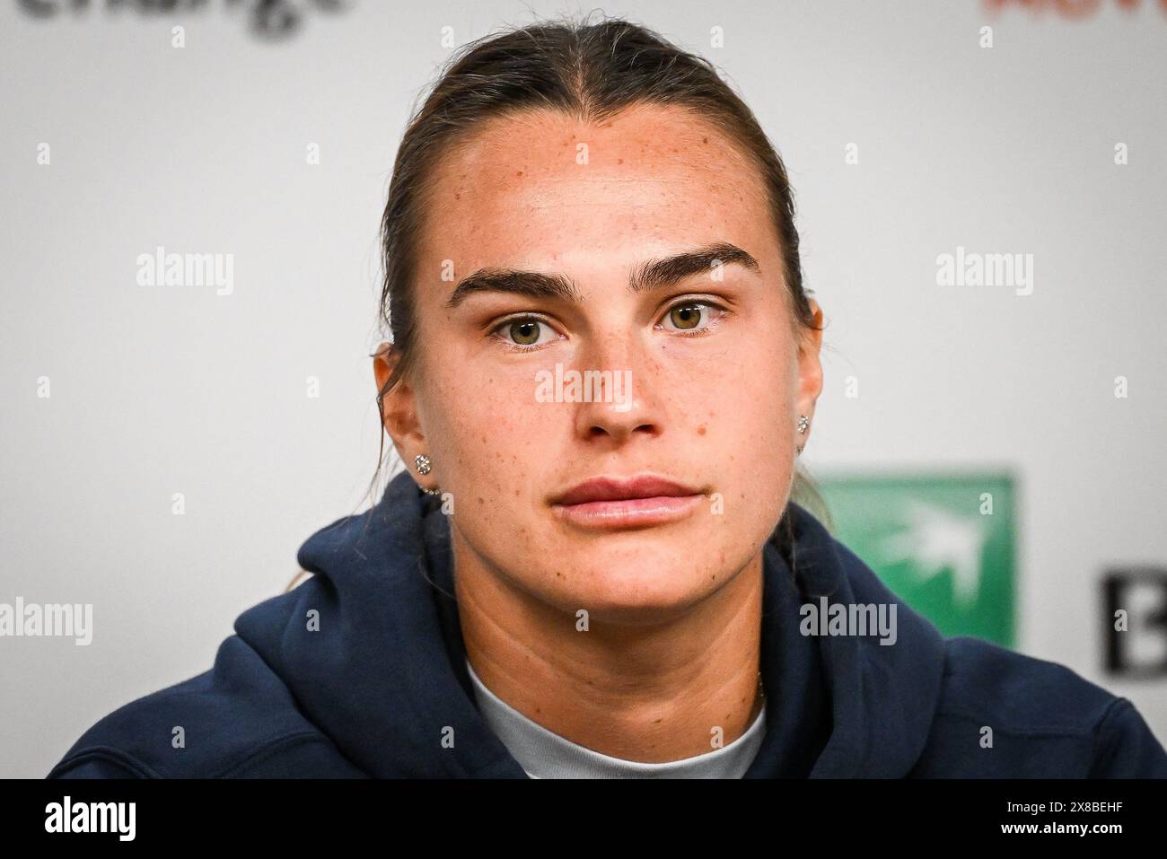 Paris, France. 24th May, 2024. Aryna SABALENKA of Belarus during Roland