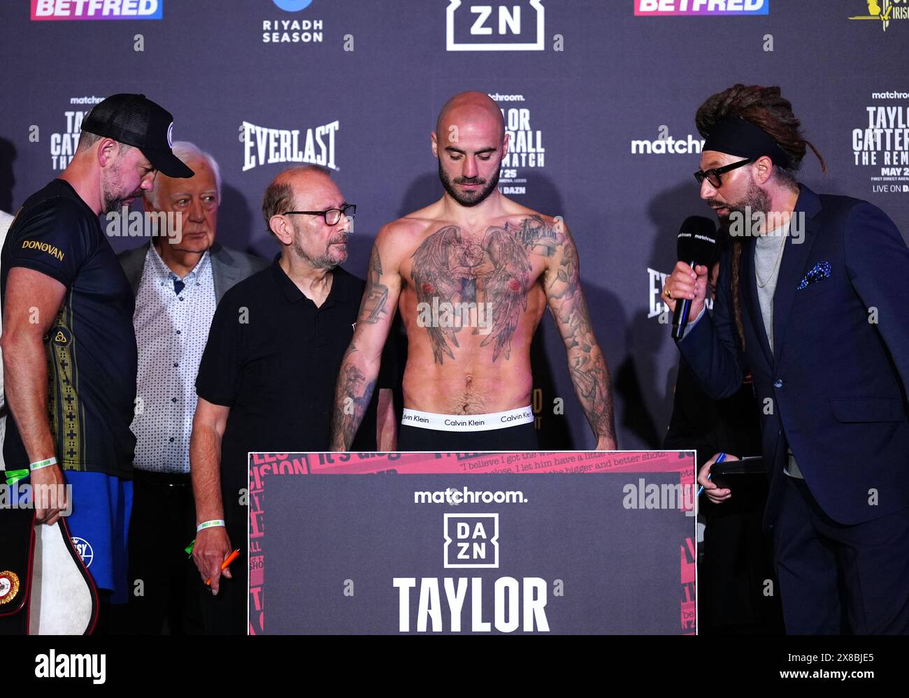 Lewis Ritson during the public weigh-in at the New Dock Hall, Leeds ...