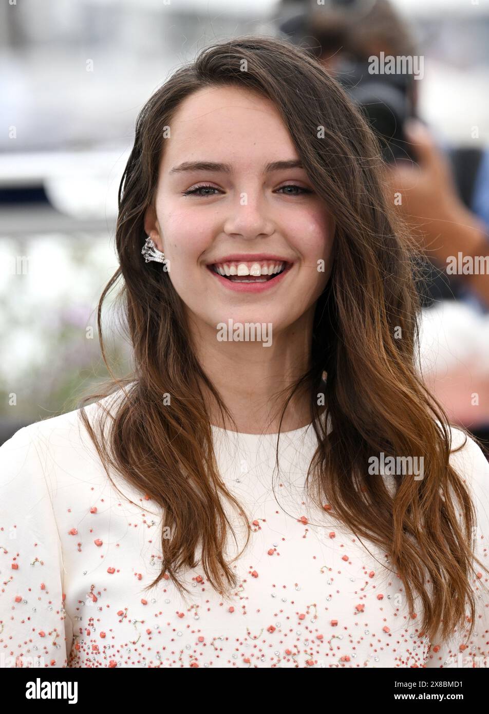 Cannes, France. May 24th, 2024. Mallory Wanecque attending the Beating Hearts photocall, at the Palais de Festival, part of the 77th edition of The Cannes Film Festival. Credit: Doug Peters/EMPICS/Alamy Live News Stock Photo