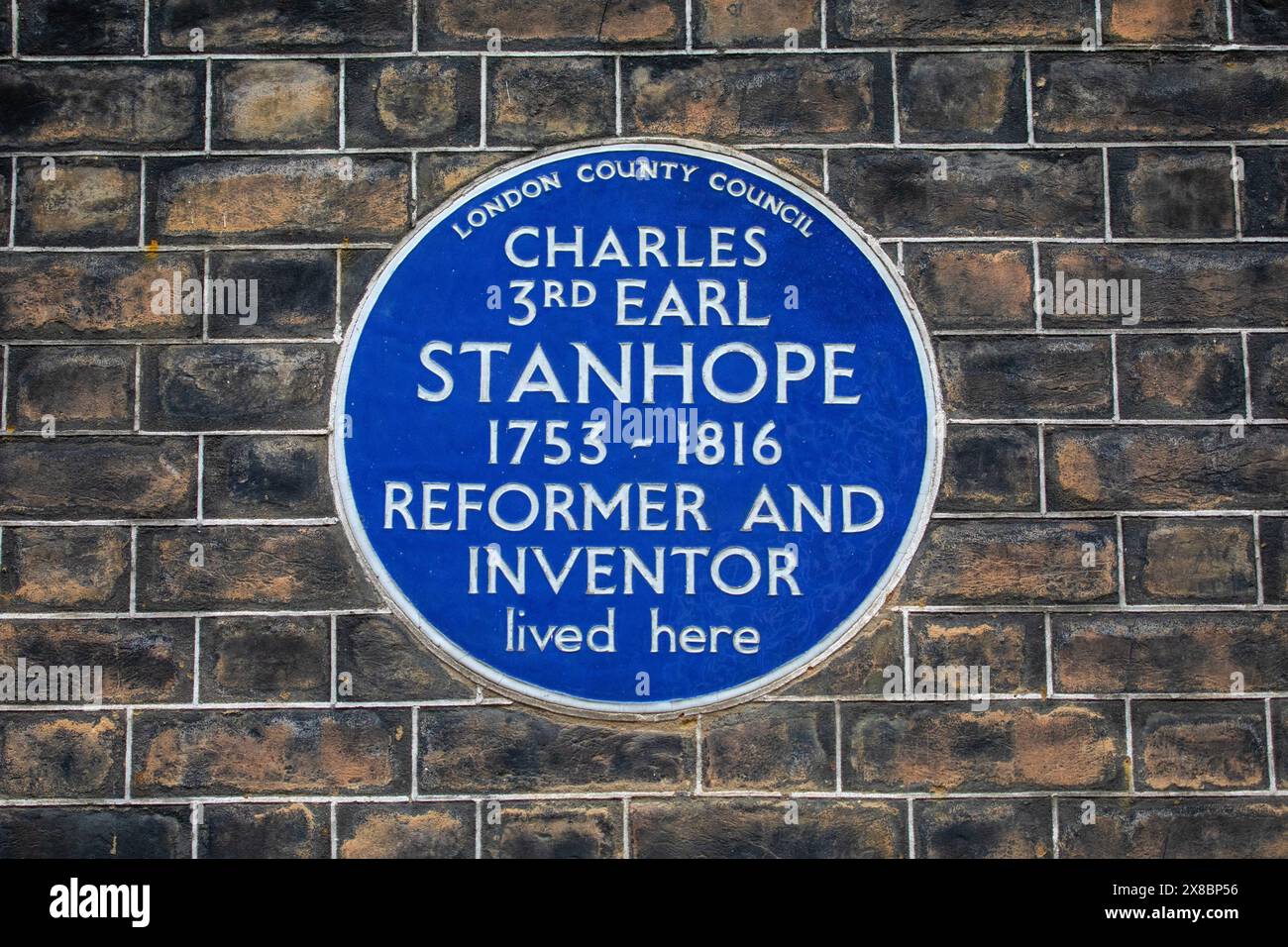 London, UK - March 18th 2024: Blue plaque on Mansfield Street in London ...