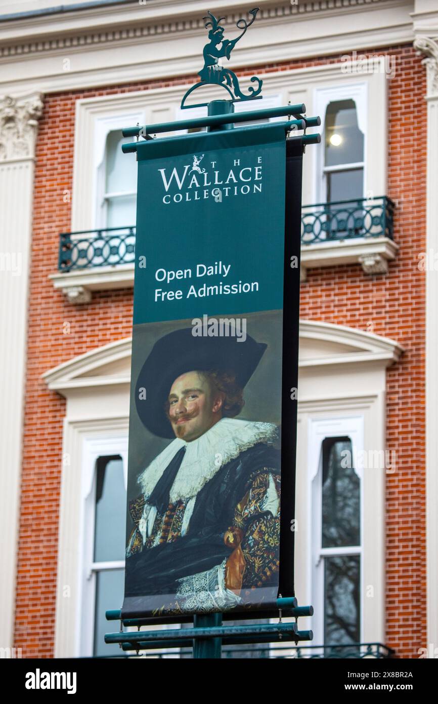 London, UK - March 18th 2024: A sign at The Wallace Collection musuem, located at Hertford House in Manchester Square, London. Stock Photo