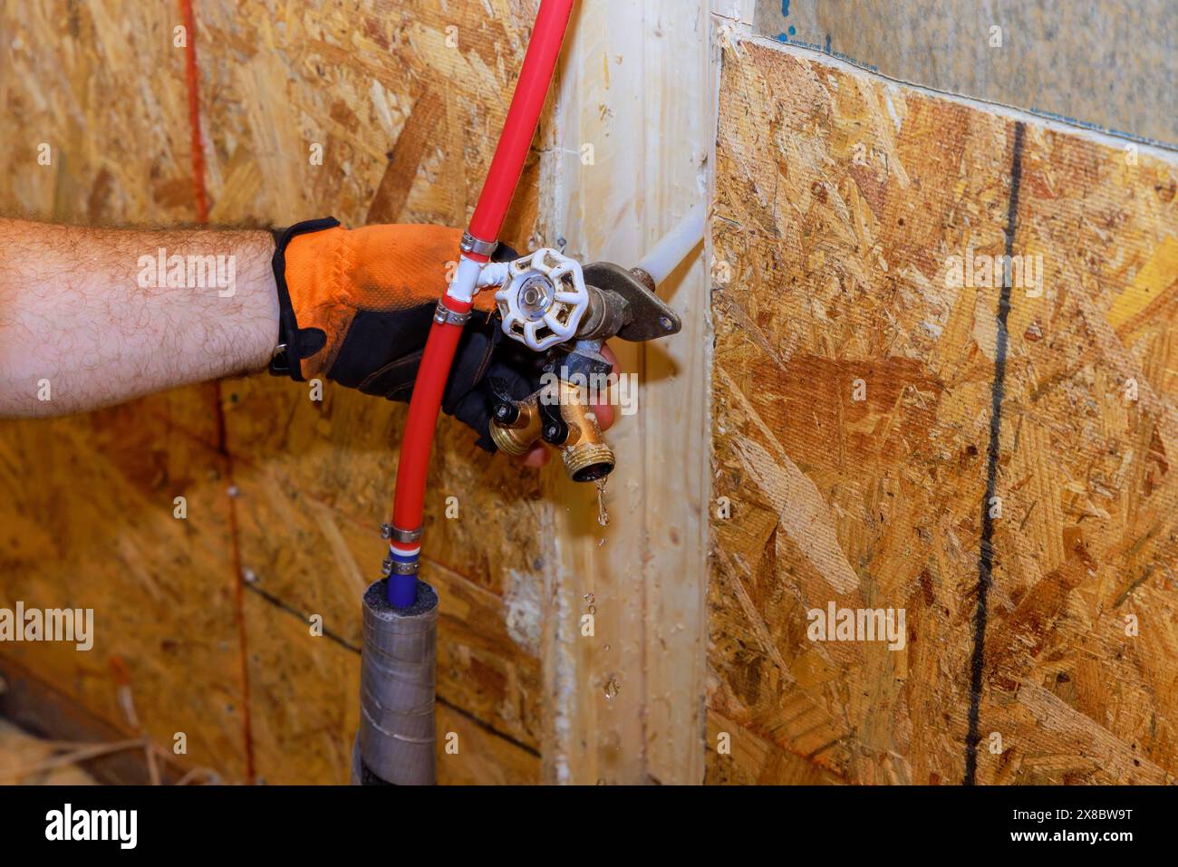 For replacement of leaking tap, drop of water will be required Stock Photo