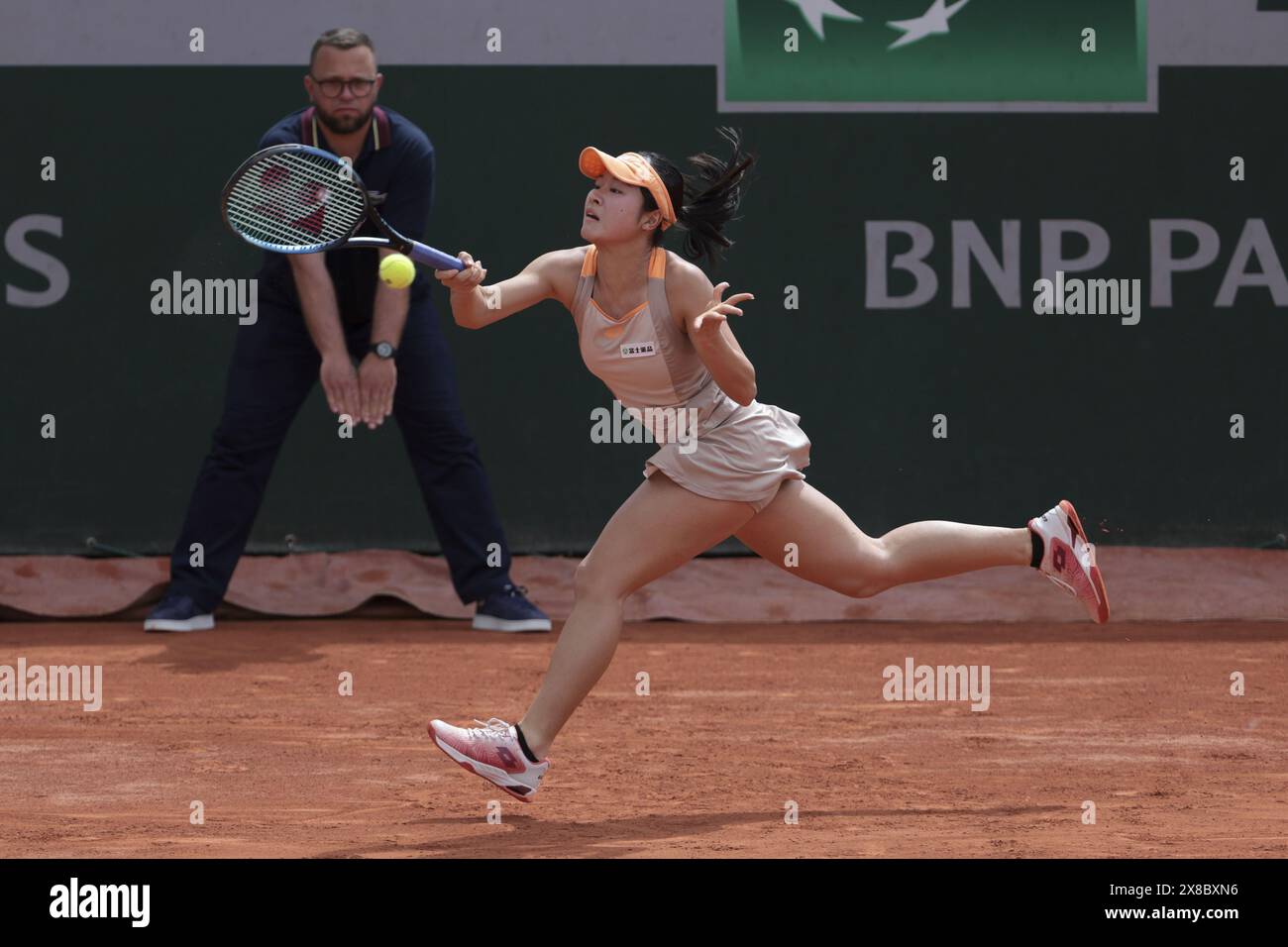 Sara Saito of Japan during the qualifying of the 2024 French Open, Roland-Garros 2024, ATP and WTA Grand Slam tennis tournament on May 23, 2024 at Roland-Garros stadium in Paris, France Stock Photo