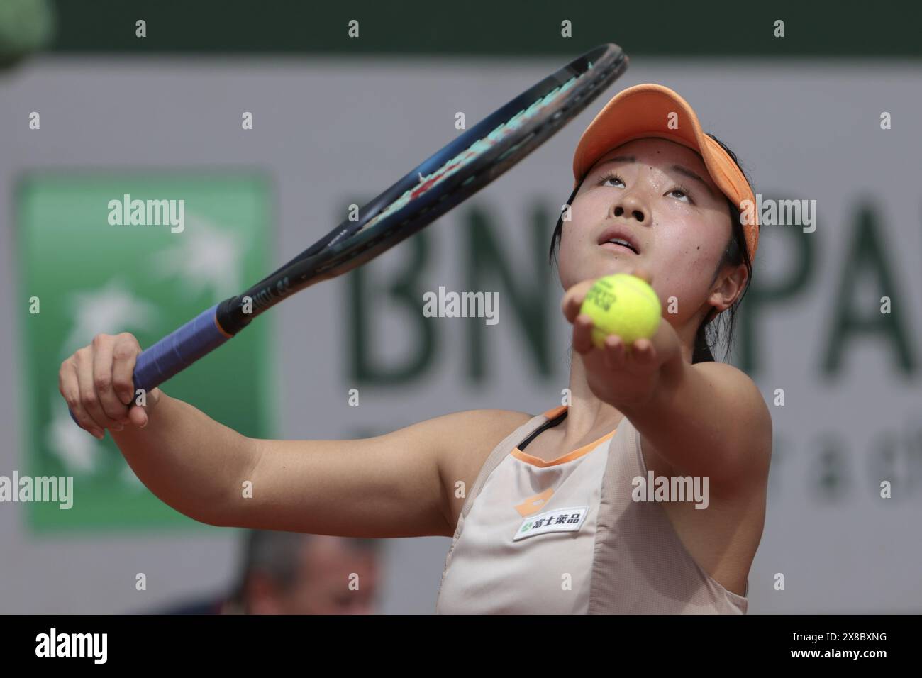 Sara Saito of Japan during the qualifying of the 2024 French Open, Roland-Garros 2024, ATP and WTA Grand Slam tennis tournament on May 23, 2024 at Roland-Garros stadium in Paris, France Stock Photo