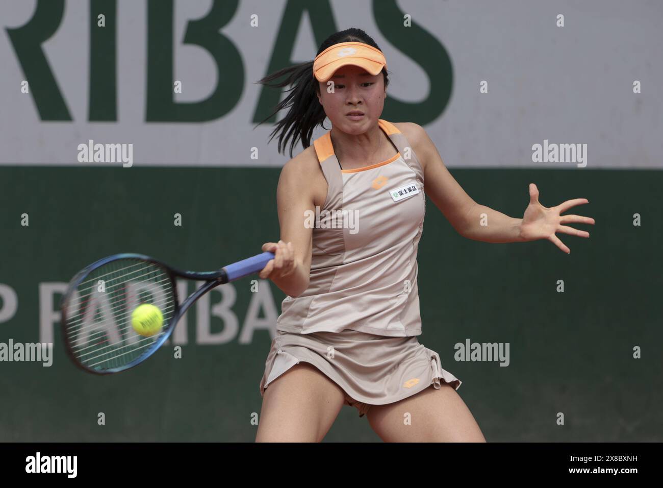 Sara Saito of Japan during the qualifying of the 2024 French Open, Roland-Garros 2024, ATP and WTA Grand Slam tennis tournament on May 23, 2024 at Roland-Garros stadium in Paris, France Stock Photo
