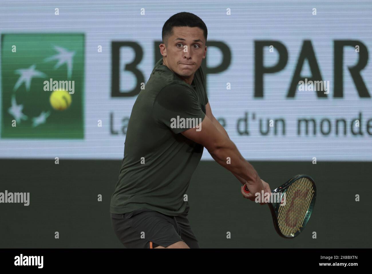 Harold Mayot of France practicing ahead of the 2024 French Open, Roland ...