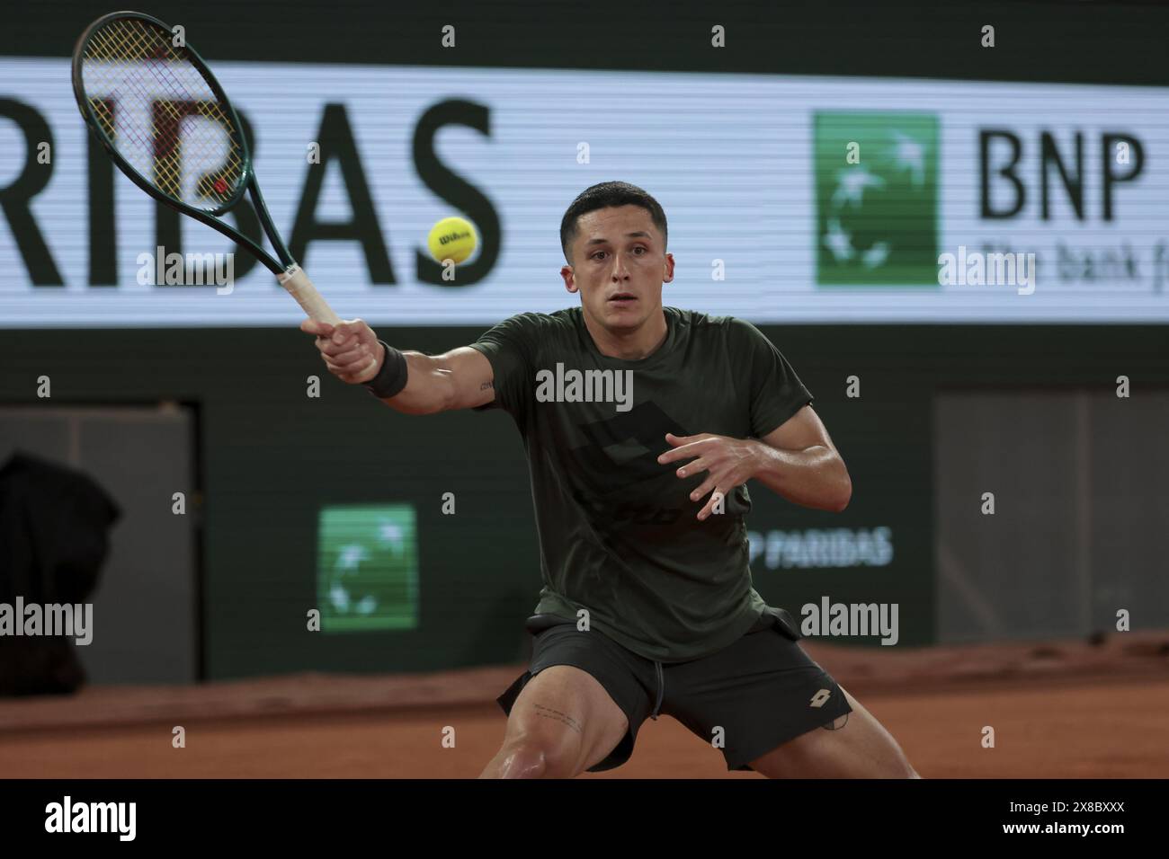 Harold Mayot of France practicing ahead of the 2024 French Open, Roland ...