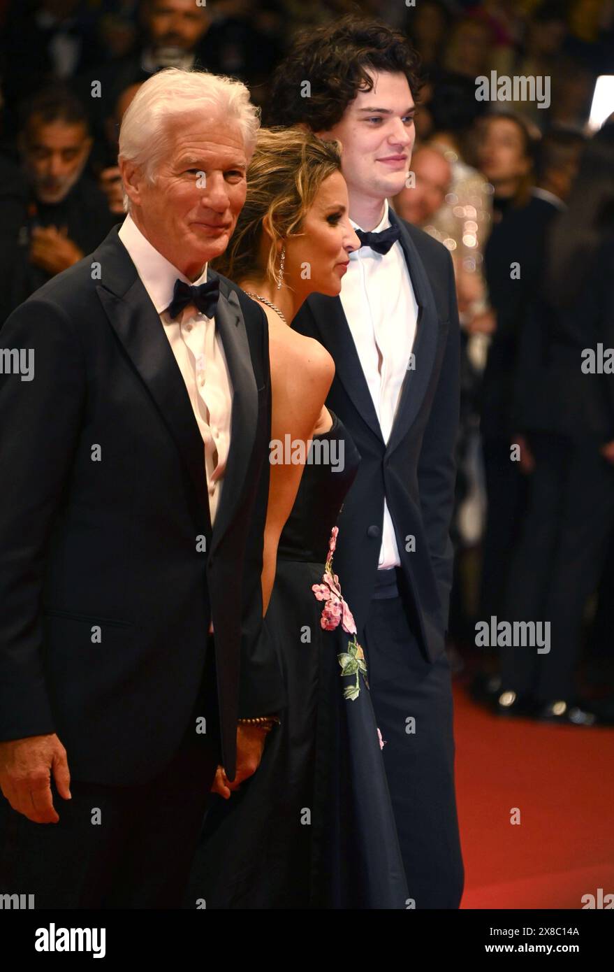 Richard Gere, Alejandra Gere, Homer James Jigme Gere 'Oh, Canada' Cannes Film Festival Screening  77th Cannes Film Festival  May 17, 2024 credit:Jacky Godard/Photo12 Stock Photo
