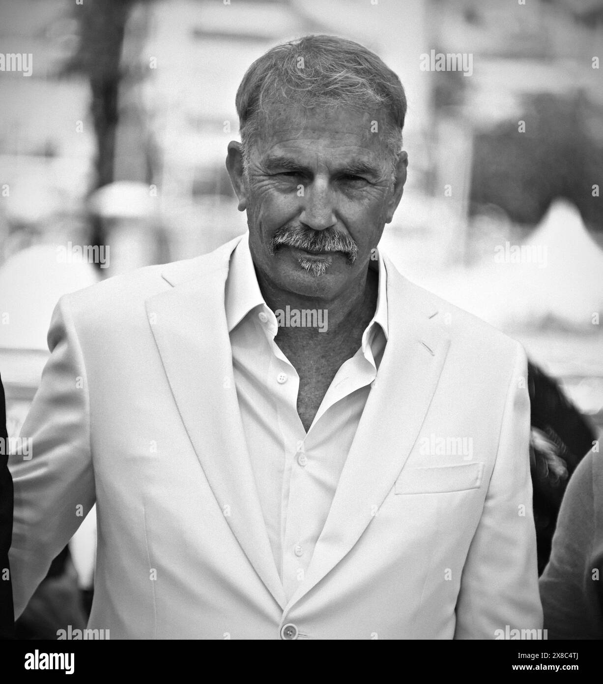 Kevin costner at cannes film festival 2024 Black and White Stock Photos