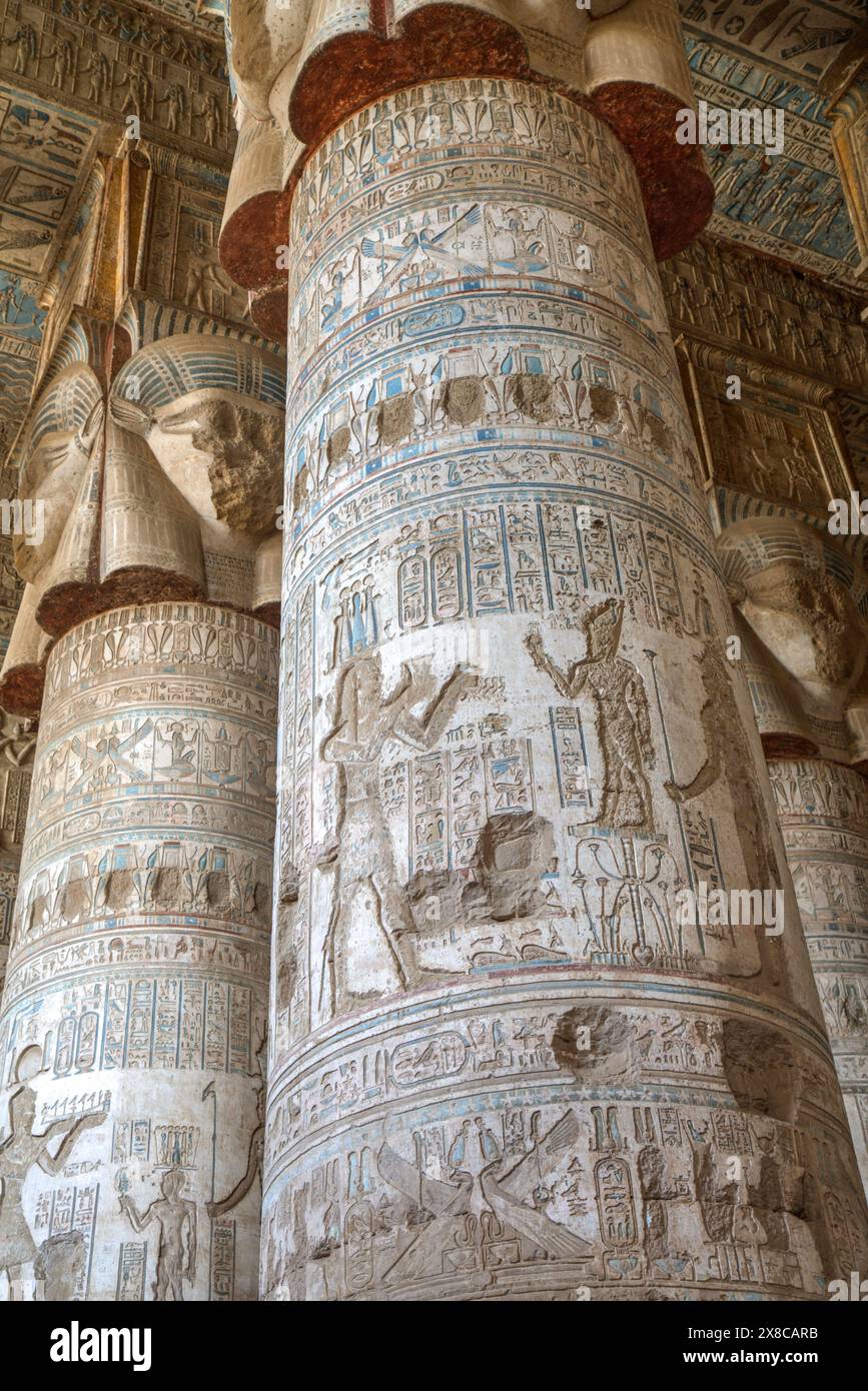 Inside temple hathor dendera hi-res stock photography and images - Alamy