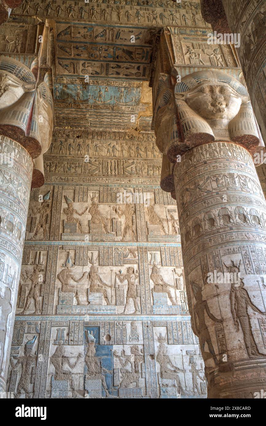 Dendera temple and columns hi-res stock photography and images - Alamy