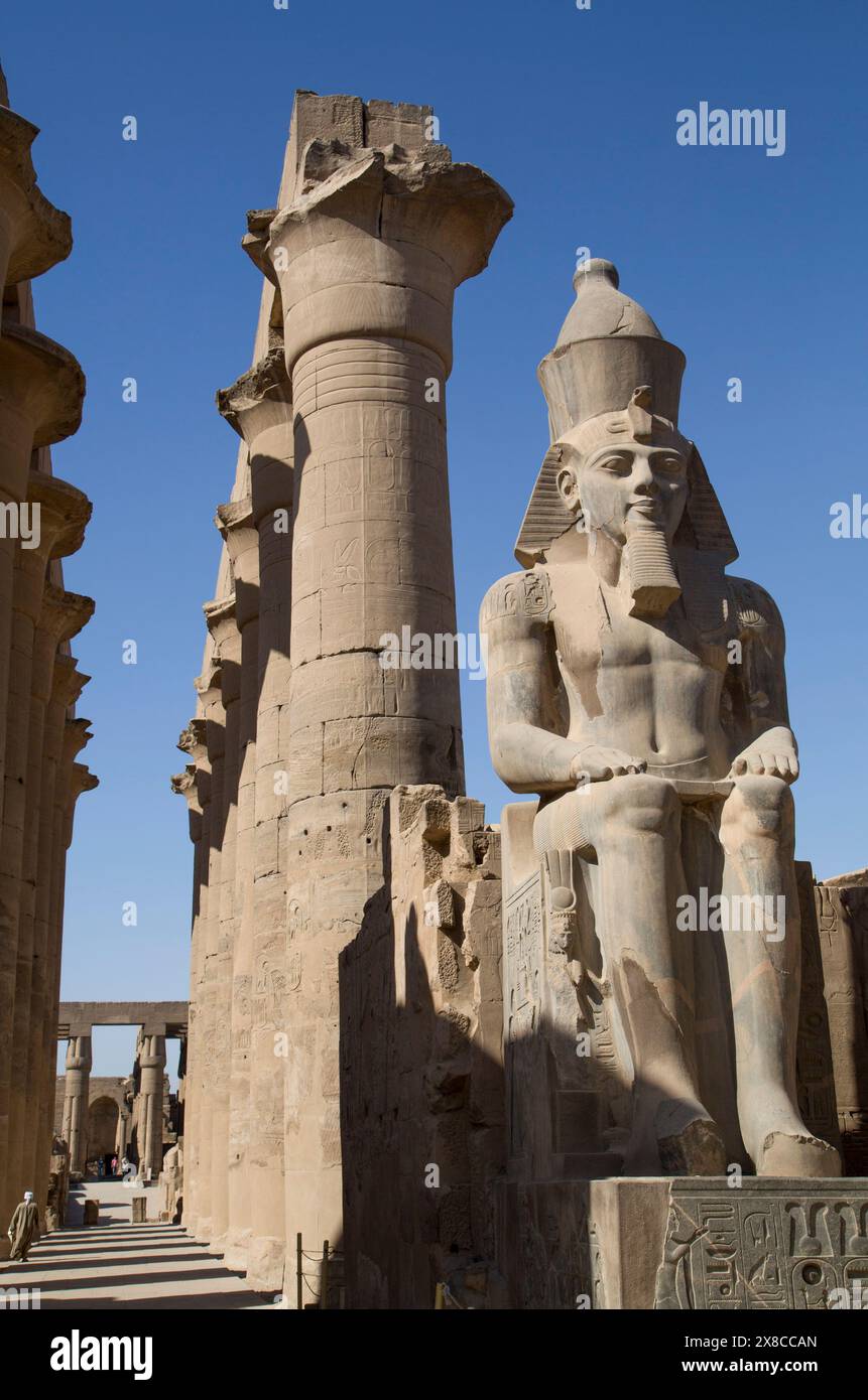 Statue Rameses Ii Statue of Seated Ramses II, Court of Ramses II, Luxor Temple, Luxor ...