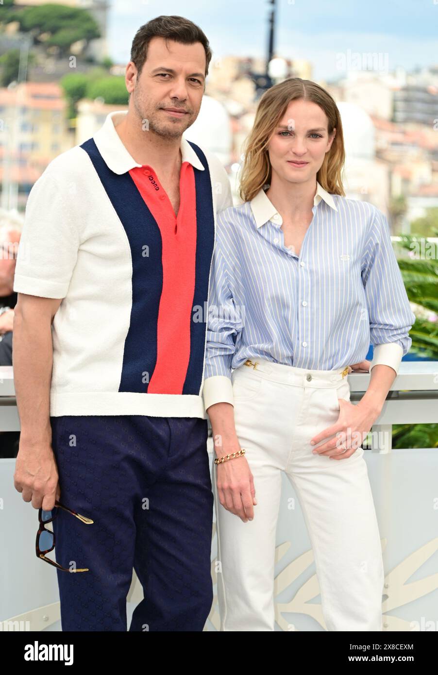 Laurent Lafitte (in Gucci), Adèle Simphal Photocall of the film 