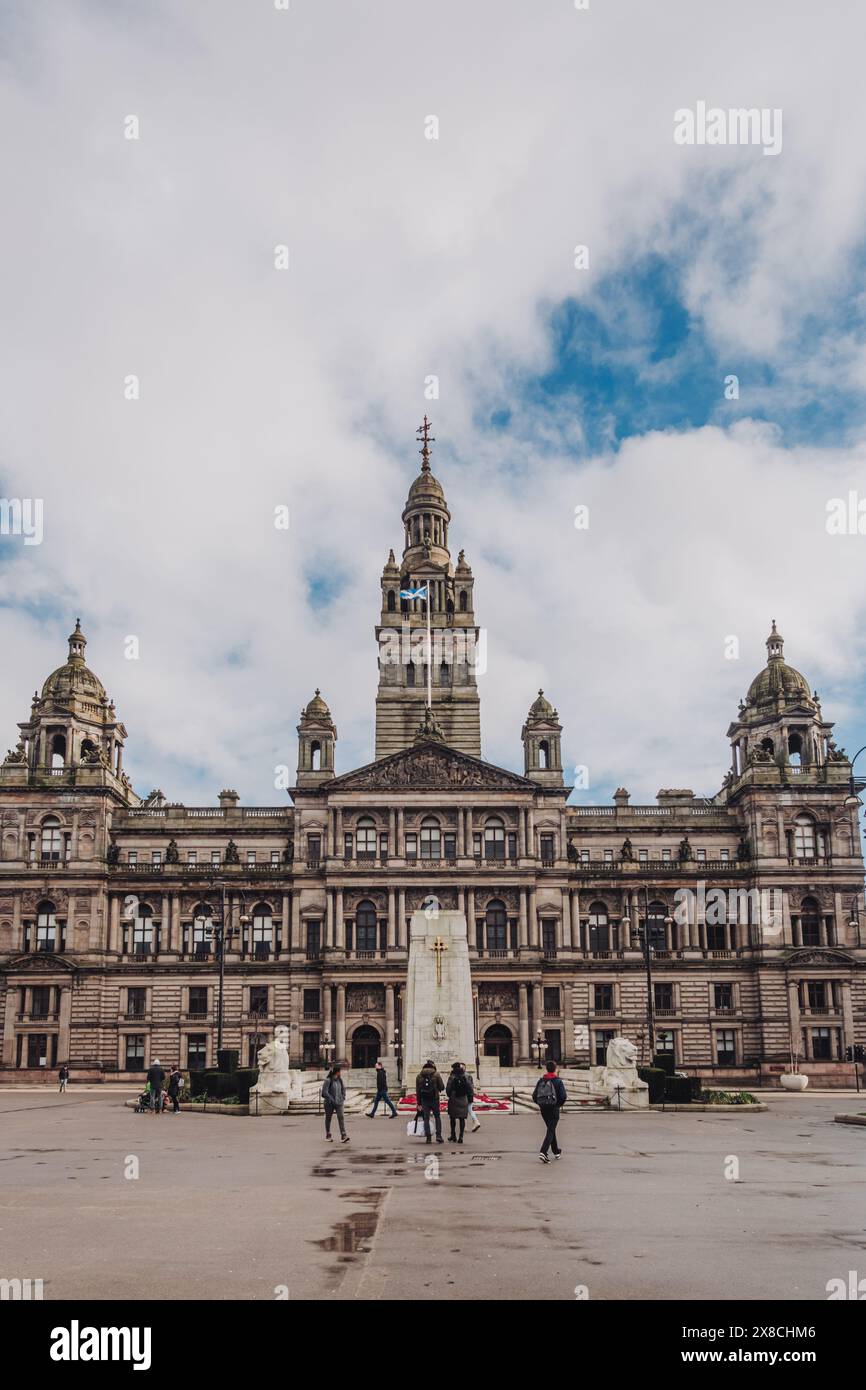 Glasgow Scotland: 12th Feb 2024: Glasgow City Chambers at George Street Glasgow Stock Photo