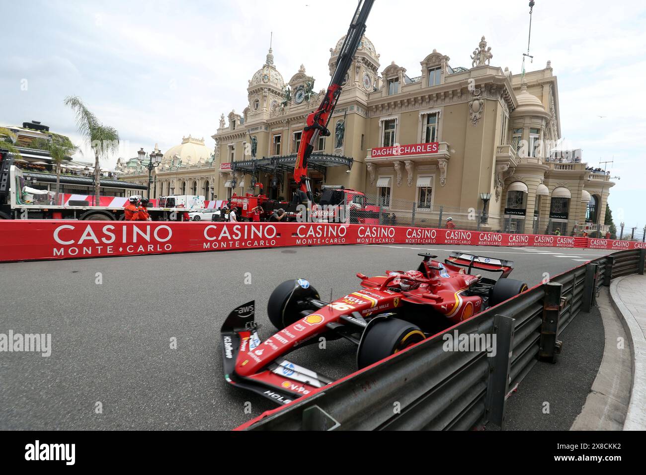 Monaco, France. 24th May, 2024. © PHOTOPQR/NICE MATIN/Jean François Ottonello ; Monaco ; 24/05/2024 ; 81e Grand Prix de Monaco 2024 - Essais libres Formule 1 - 16 Charles Leclerc - Ferrari Monaco GP May 2024 Credit: MAXPPP/Alamy Live News Stock Photo