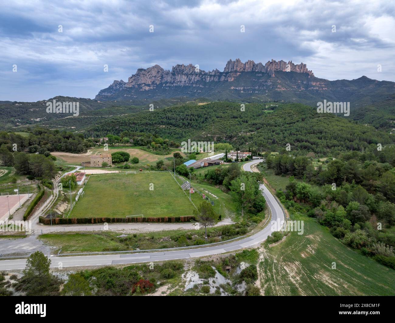 Aerial view of the Marganell sports area (Bages, Barcelona, Catalonia