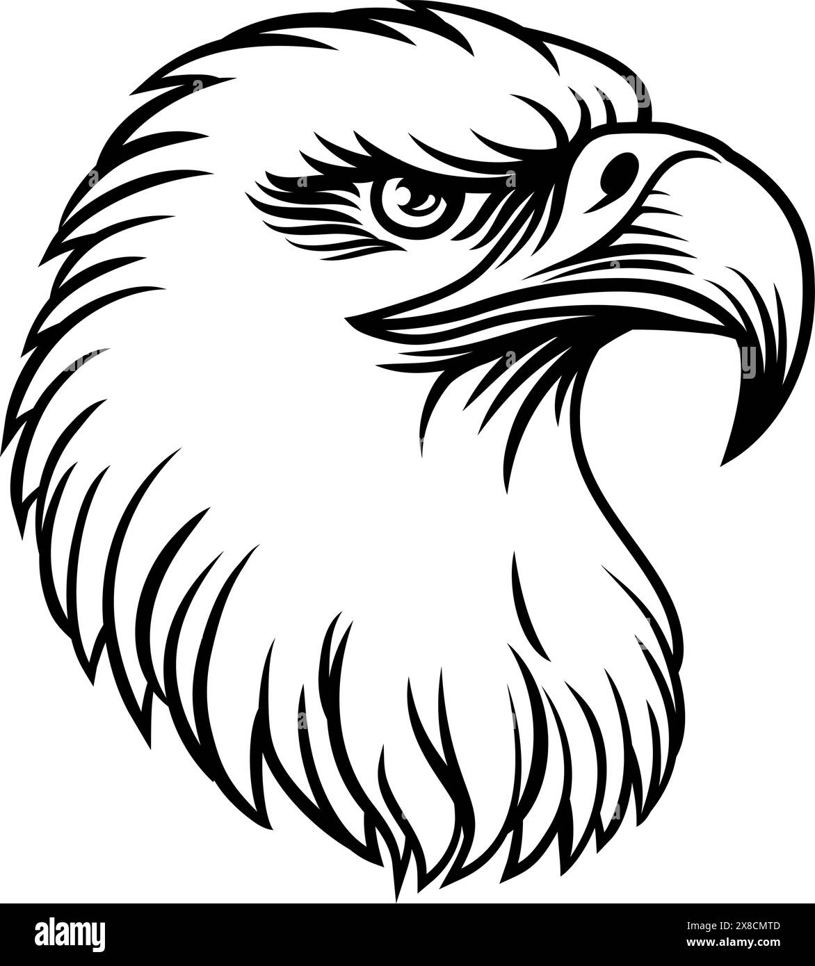 Bald Eagle Hawk Falcon Face Head Mascot Bird Stock Vector Image & Art