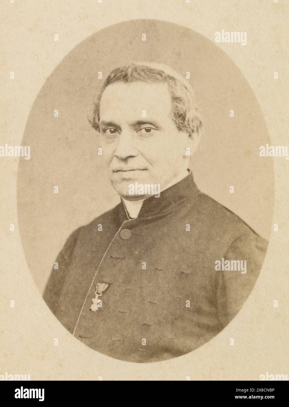 Antique c1866 carte de visite photograph, Giacomo Antonelli (1806-1876). He was an Italian cardinal deacon. SOURCE: ORIGINAL CDV Stock Photo
