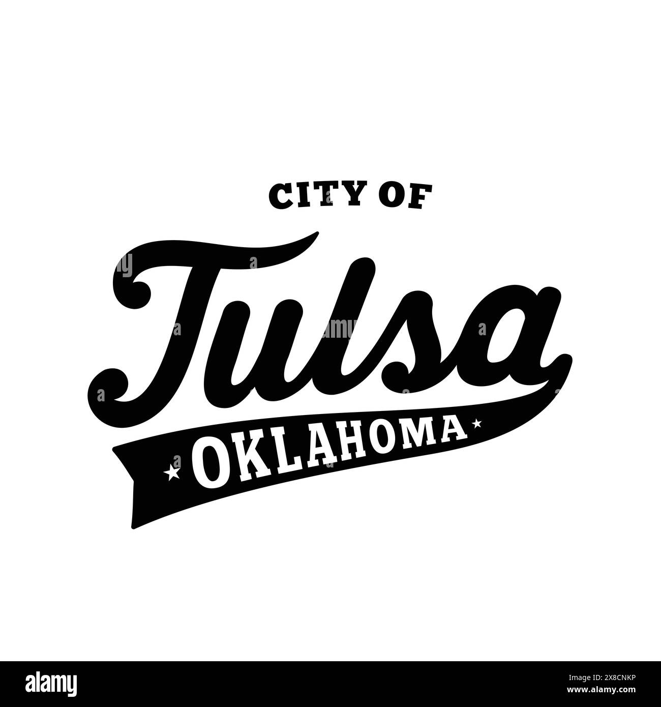 City of Tulsa lettering design. Tulsa, Oklahoma typography design